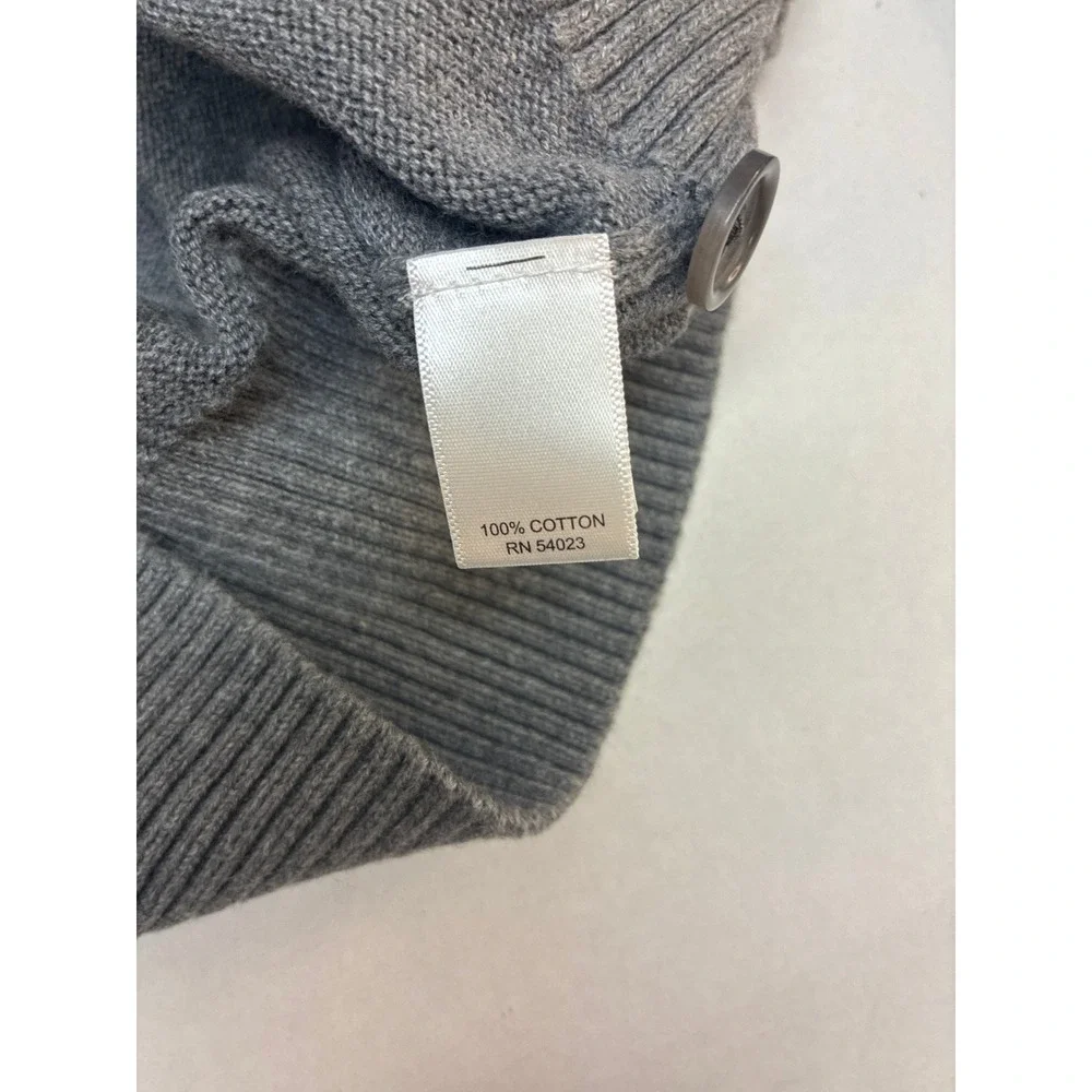 Banana Republic Mens Gray Heather Cotton Utility Mock Neck Pullover Sweater M‎